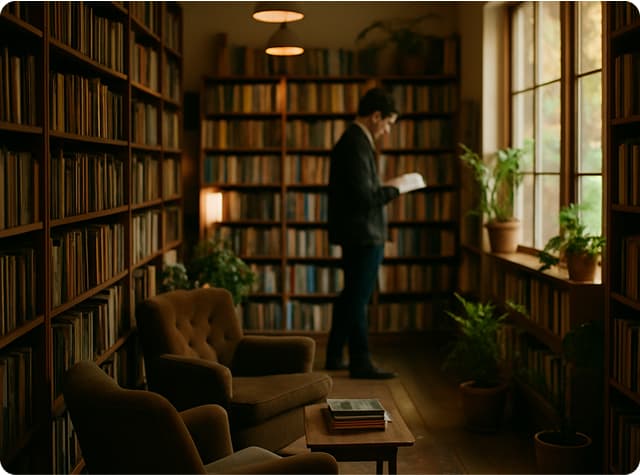man in the library